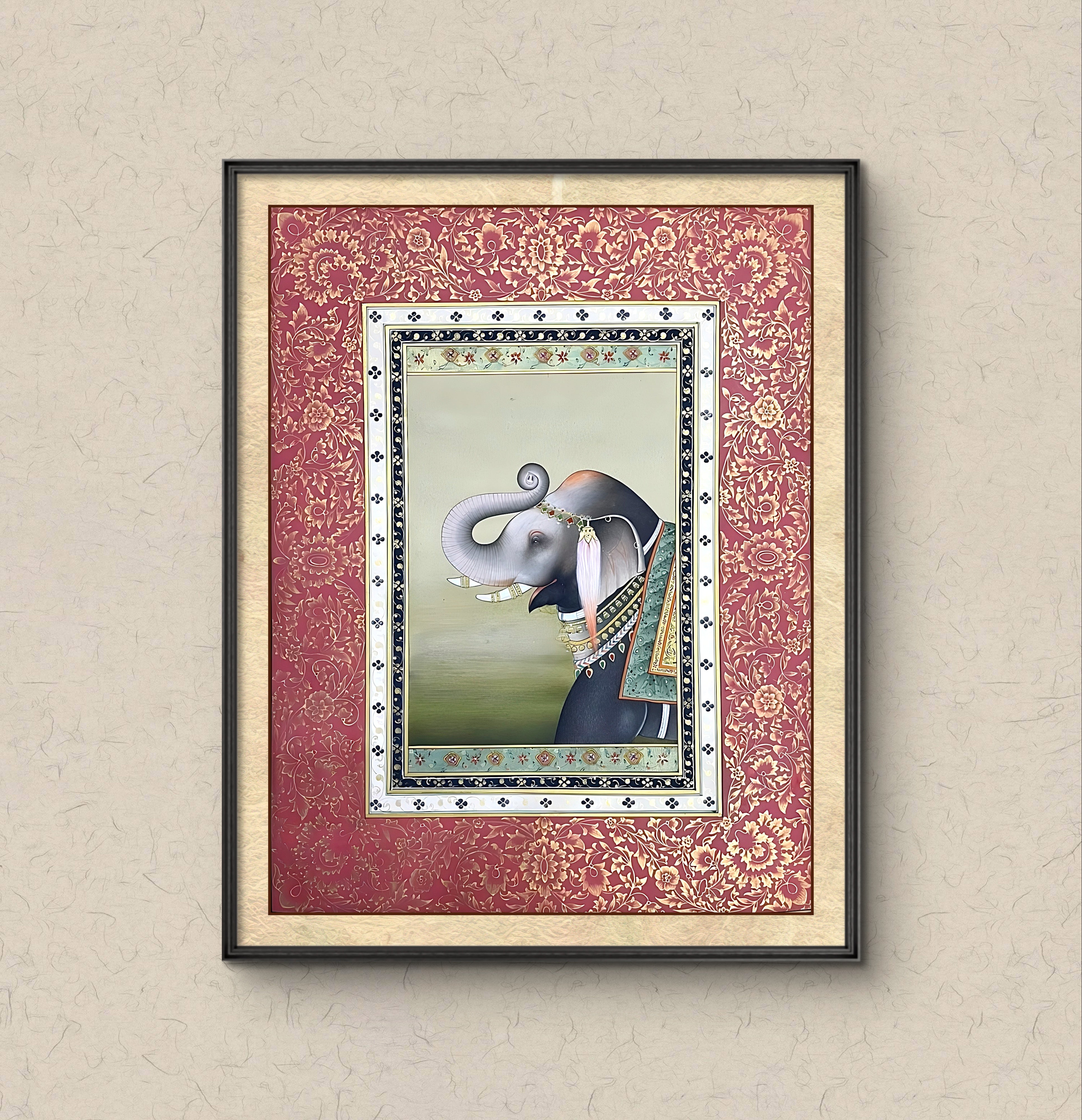 Royal Elephant – Mughal Miniature Masterpiece {west facing}