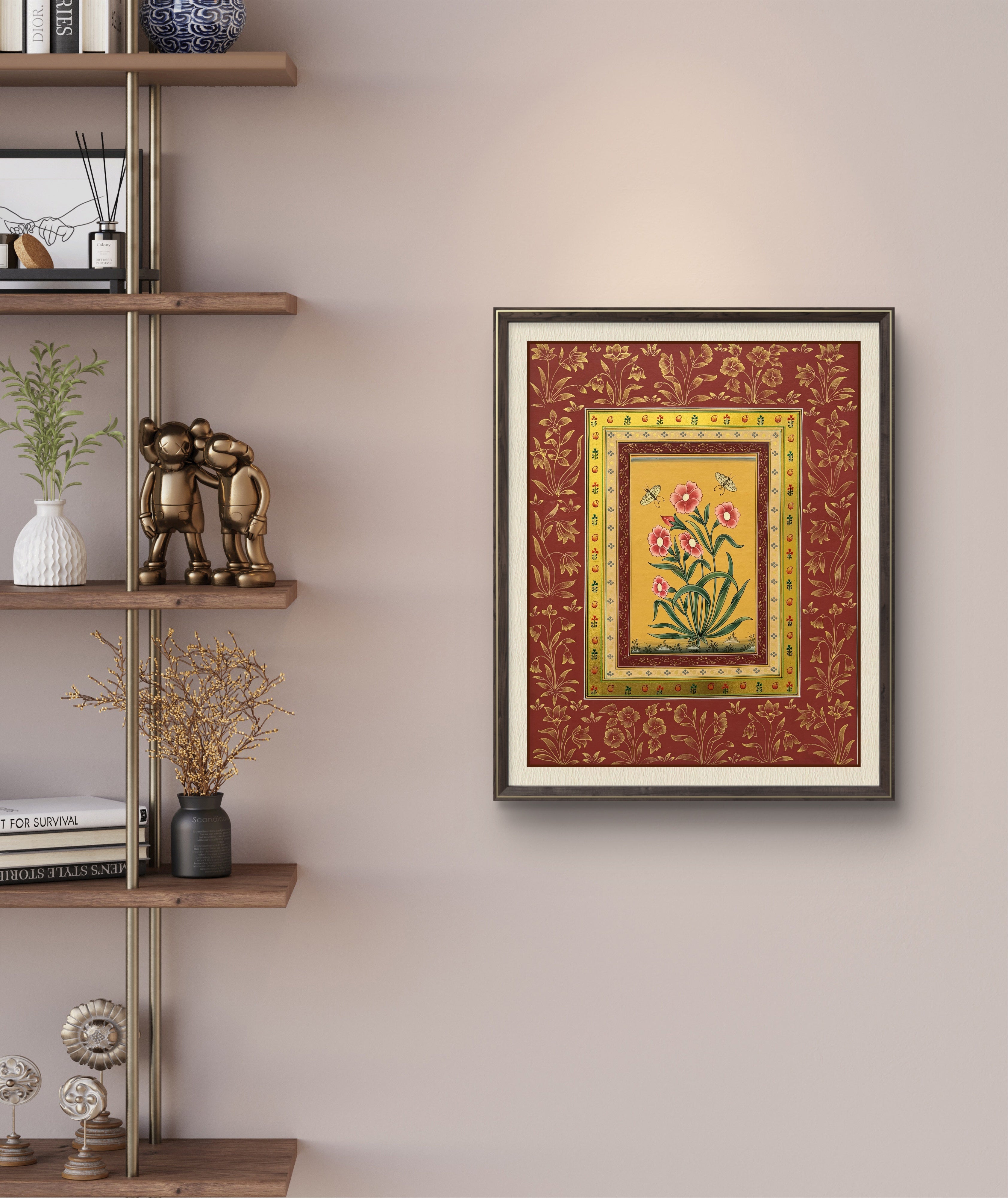 Pink Blossoms with Golden Harmony