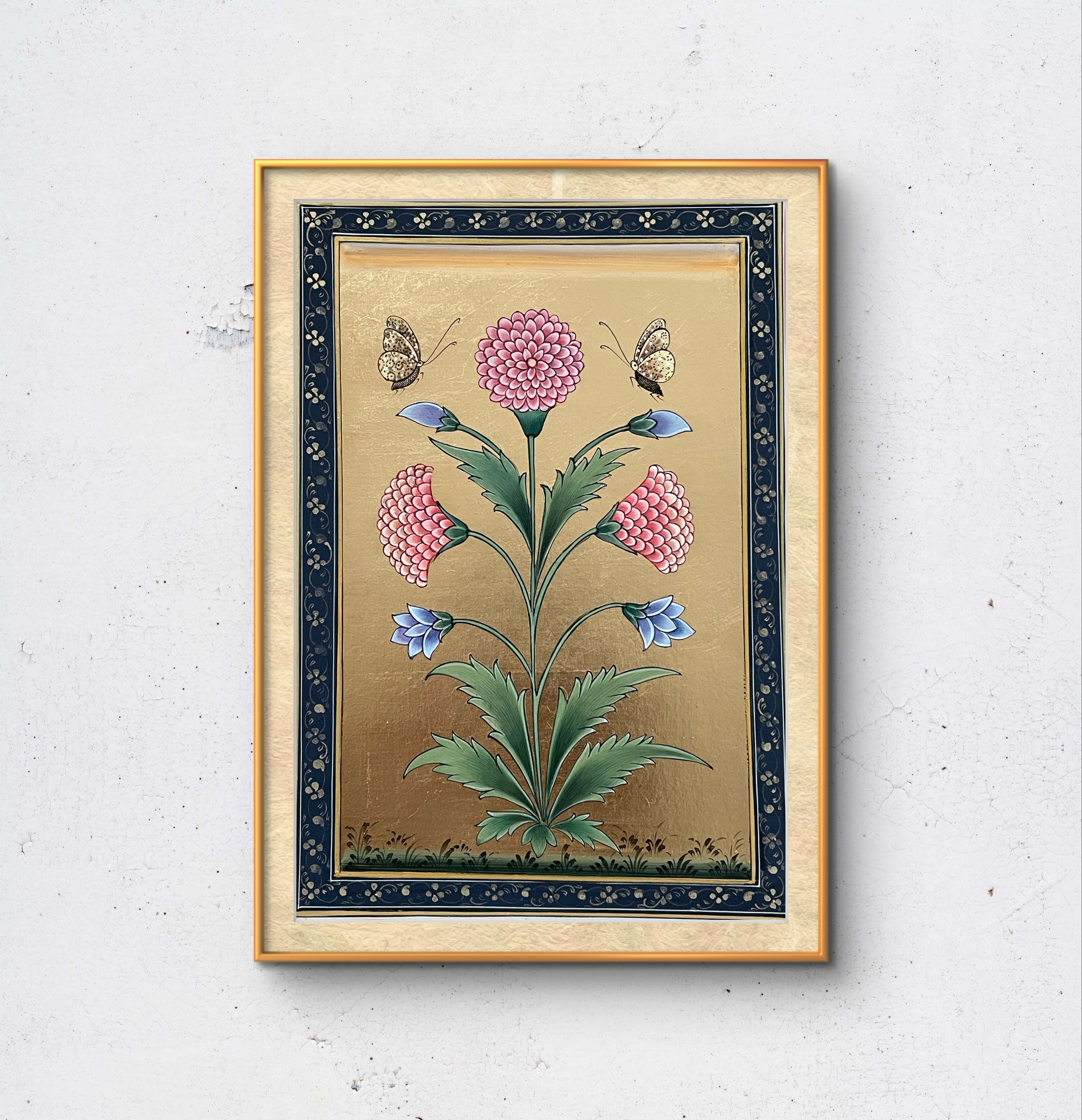 Chrysanthemum Charm with Blue Whispers