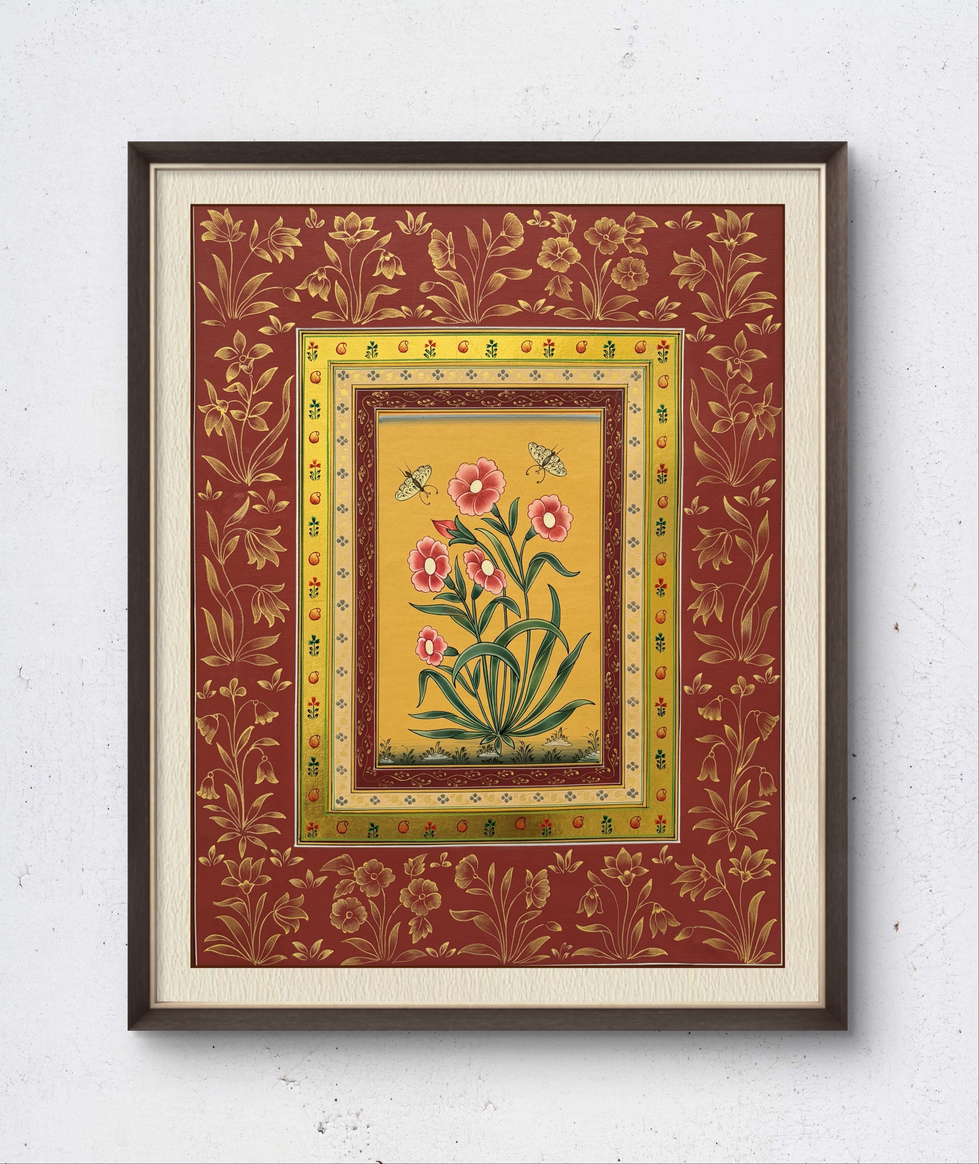 Pink Blossoms with Golden Harmony