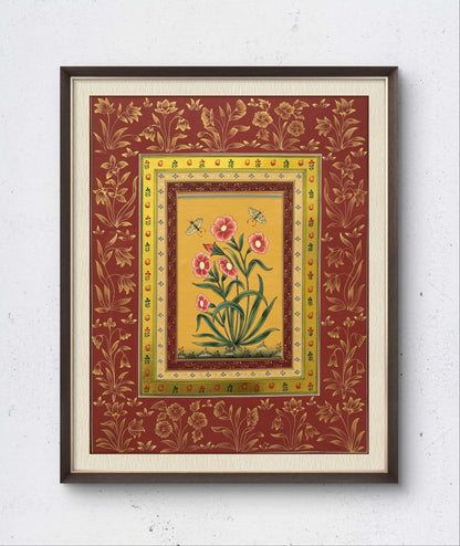 Pink Blossoms with Golden Harmony