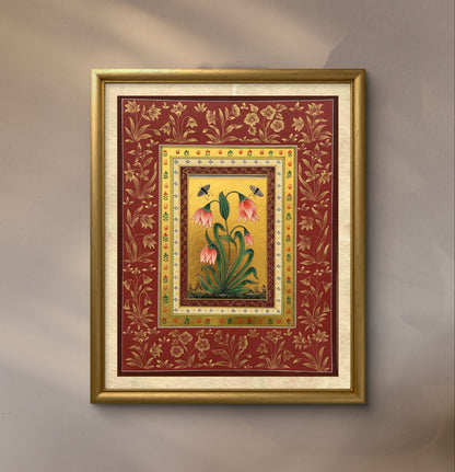 Blushing Tulips on Gold Ground