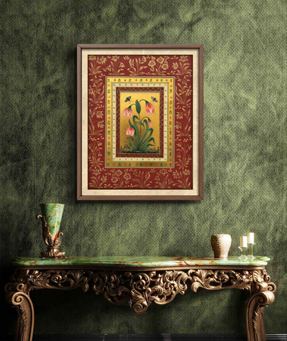 Blushing Tulips on Gold Ground